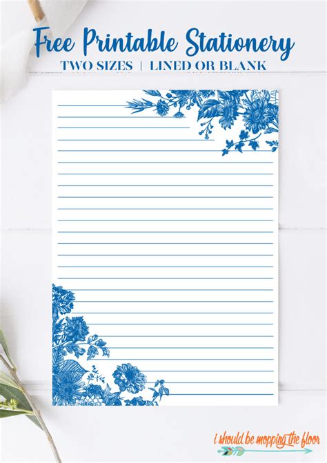 Free Printable Lined Stationery Paper | i should be mopping the floor