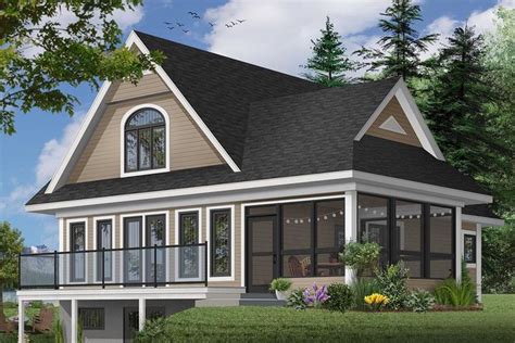 Plan 2104DR: Sloping Lot Vacation Home Plan | Farmhouse style house plans, House plans farmhouse ...