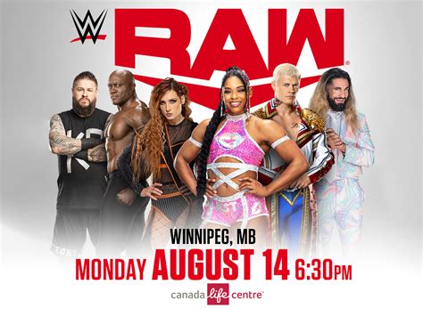 WWE Monday Night Raw Returns to Winnipeg August 14, 2023