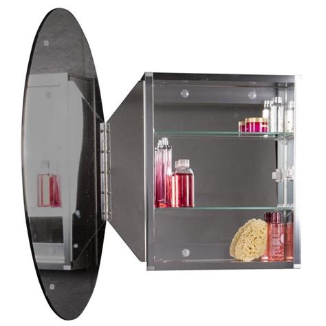 Jacuzzi 25.5-in x 25.5-in Round Surface/Recessed Mirrored Medicine Cabinet in the Medicine ...