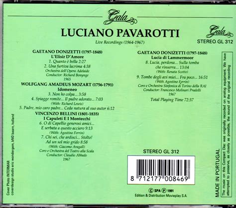 LUCIANO PAVAROTTI: Live Recordings (1964-1967) / GALA label * 2 ITEMS ...