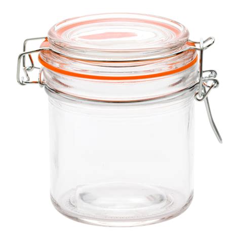 9 oz Round Glass Nostalgic Mason Jar - with Clamp Lid - 3 1/4" x 3 1/4" x 3 3/4" - 10 count box ...