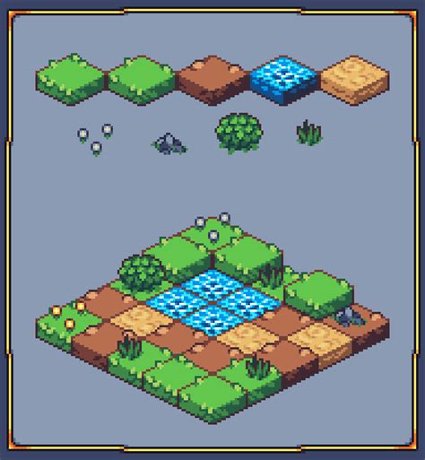 Isometric tiles stuff. : r/PixelArt