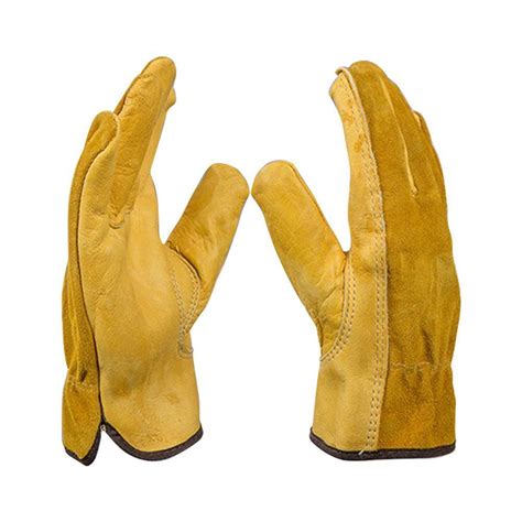 Gardening Gloves Cut Proof Cow Leather Gloves Safety Gloves for Cycling Welding | eBay