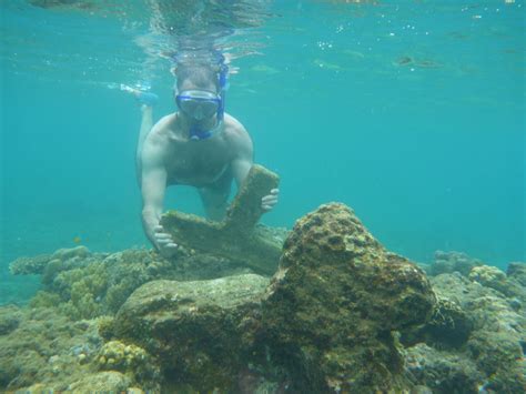 Snorkeling in Sunken Cemetery in Camiguin, Philippines. The Sunken Cemetery of Camiguin Island ...