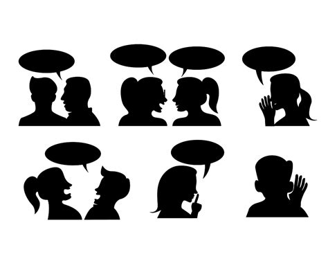 Gossip Silhouette Vector Vector Art & Graphics | freevector.com