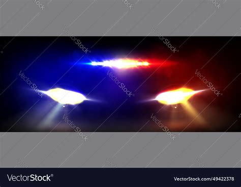 Police car light bar and headlights Royalty Free Vector