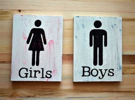 Girls and Boys Restroom Signs Bathroom Facility Signage | Etsy