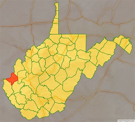 Map of Cabell County, West Virginia - Thong Thai Real