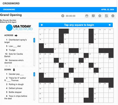 Usa today crossword answers