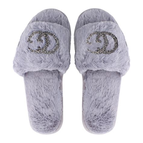 Buy Gucci Style Women's Bedroom Slippers, Grey, 1219 Online at Best ...