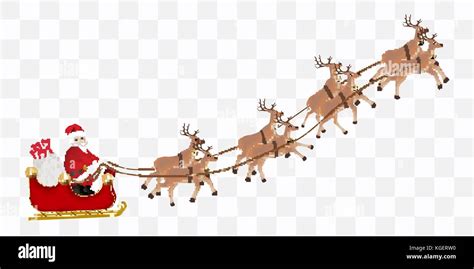 santa claus with a reindeer flying vector Stock Vector Image & Art - Alamy