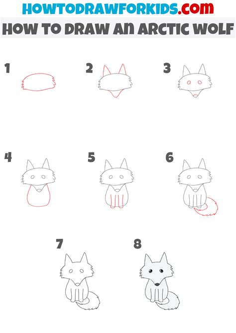 How to Draw an Arctic Wolf - Easy Drawing Tutorial For Kids