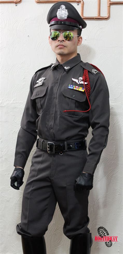 Trying My Thai Police Uniform - BootedRAY