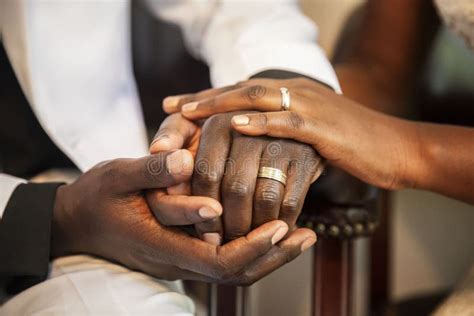 Holding Hands Wedding Rings Stock Image - Image of holding, celebrate ...