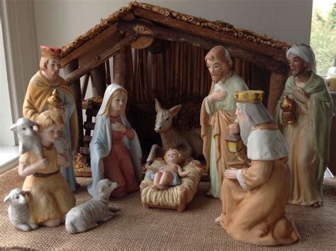 HOME INTERIORS NATIVITY CRÈCHE SET OF 10 IN BOX | Nativity creche, House interior, Nativity