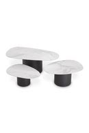 White Ceramic Marble Coffee Table Set (3) | Eichholtz Zane | OROA
