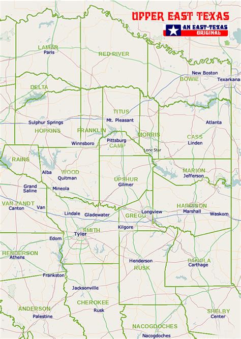 East Texas Map With Cities