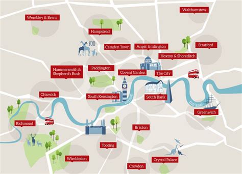 London areas map | London neighborhoods, London areas, London map