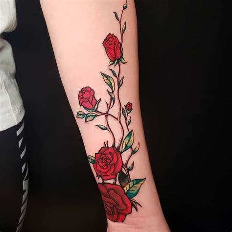 81 Beautiful Rose Vine Tattoo Ideas | Vine tattoos, Rose vine tattoos, Flower vine tattoos