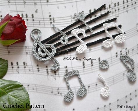 Crochet Music Notes Appliques Pattern » Weave Crochet