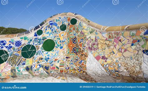 Mosaic in Park Guell stock image. Image of feature, mosaic - 29450319