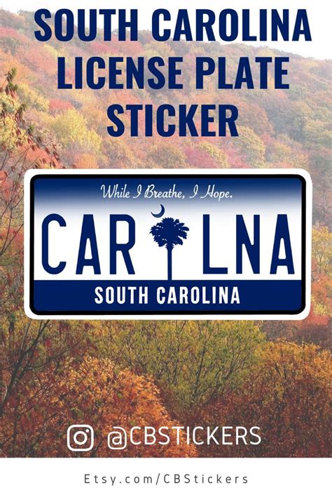 South Carolina License Plate Vinyl Decal South Carolina | Etsy | License plate, South carolina ...