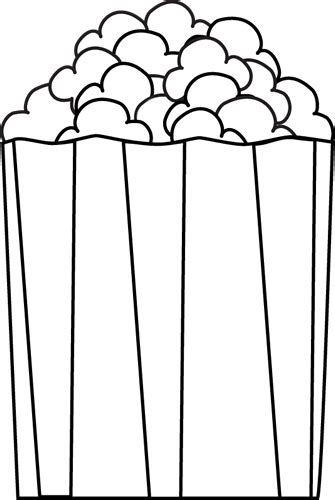 Black and White Popcorn Clip Art - Black and White Popcorn Image in 2023 | White popcorn, Clip ...