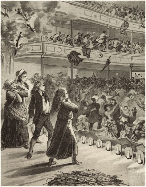 Brooklyn Theatre Fire, December 1876. Kate Claxton in the foreground ...