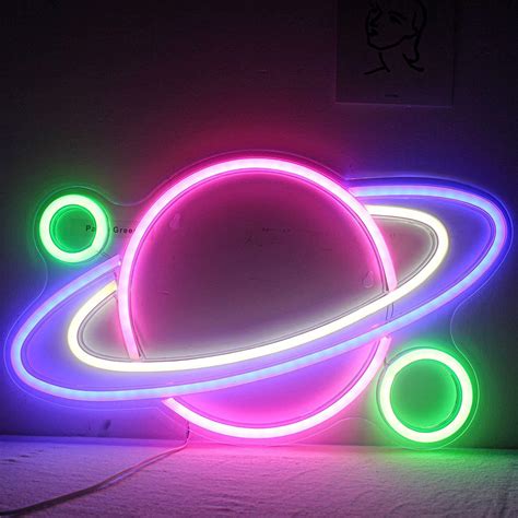 LED Planet Neon Sign Custom LED Neon Sign Planet Neon Wall | Etsy