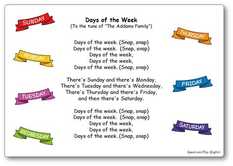 Days of the Week – Nursery Rhyme Song with Lyrics in French and in English