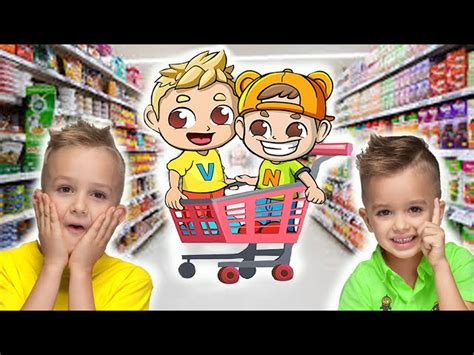 Vlad and Niki Supermarket story for kids - Videos For Kids