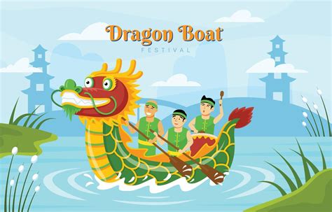 Dragon Boat Festival Cartoon Concept 7385062 Vector Art at Vecteezy