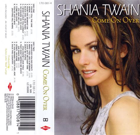 Shania Twain - Come On Over - 1999 Issue Cassette album cover. | Shania ...