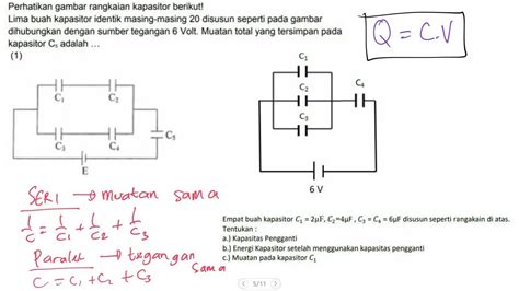 Menghitung energi yang tersimpan pada rangkaian kapasitor seri paralel YouTube