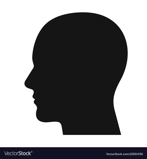 Human head profile black shadow silhouette Vector Image
