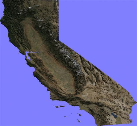 California Topographical Map With Elevations