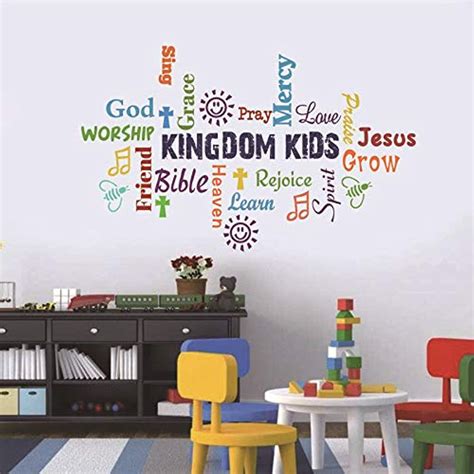 Buy Sunday School Decorations for Kids Classroom Wall Decals Kindom Kids Lettering Inspirational ...