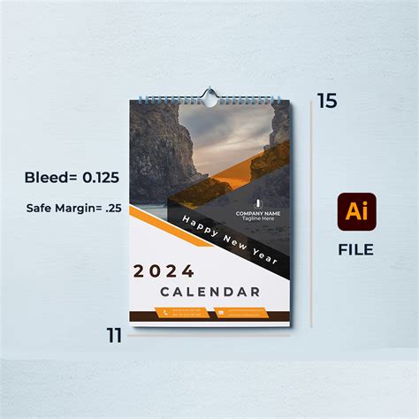 2023 One Page Wall Calendar Template | MasterBundles