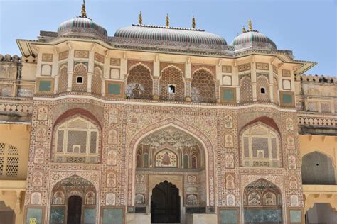 Amer Rajput Fort Architecture, Amber, Jaipur, Rajasthan Stock Image ...