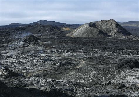 Iceland, View of Krafla and Volcanic landscape stock photo