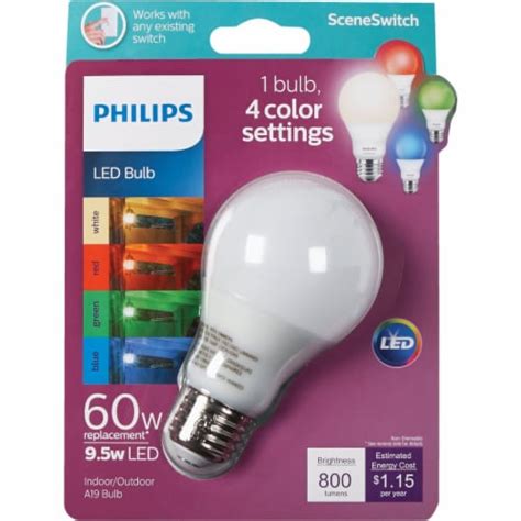 Philips 9.5-Watt (60-Watt) Color Changing A19 LED Light Bulb, 1 ct - Kroger