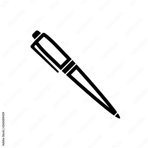 Ball pen outline icon. Clipart image isolated on white background Stock Vector | Adobe Stock