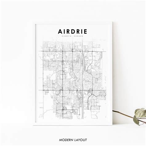 Airdrie Alberta Map Print AB Canada Map Art Poster Calgary | Etsy