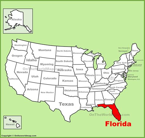 Florida location on the U.S. Map