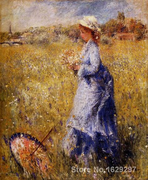 modern art gallery Girl Gathering Flowers Pierre Auguste Renoir painting High quality Hand ...