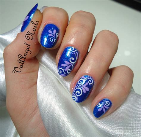 ValAngel Nails Art: Nail Art "blue arabesque"