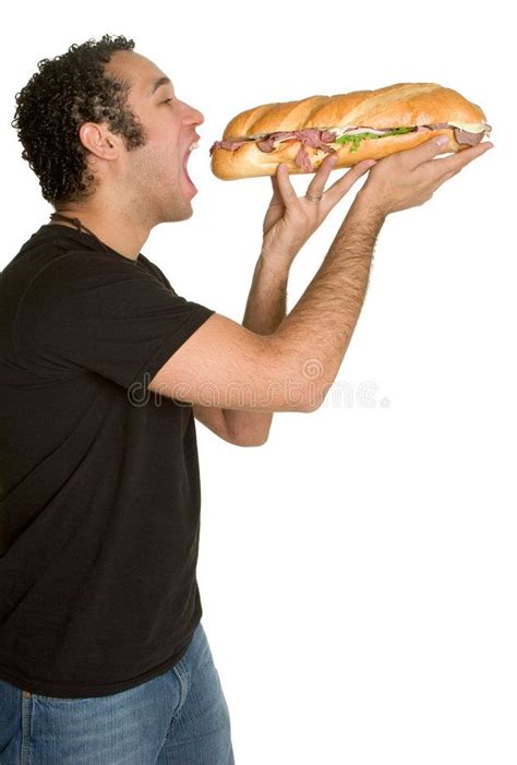 Man Eating Food. Hungry man eating sandwich food , #spon, #Food, # ...