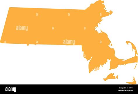 ORANGE CMYK color map of MASSACHUSETTS, USA Stock Vector Image & Art - Alamy