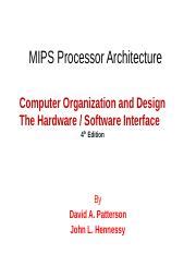 Book-2 MIPS Processor Architecture 1 .pptx - MIPS Processor Architecture Computer Organization ...